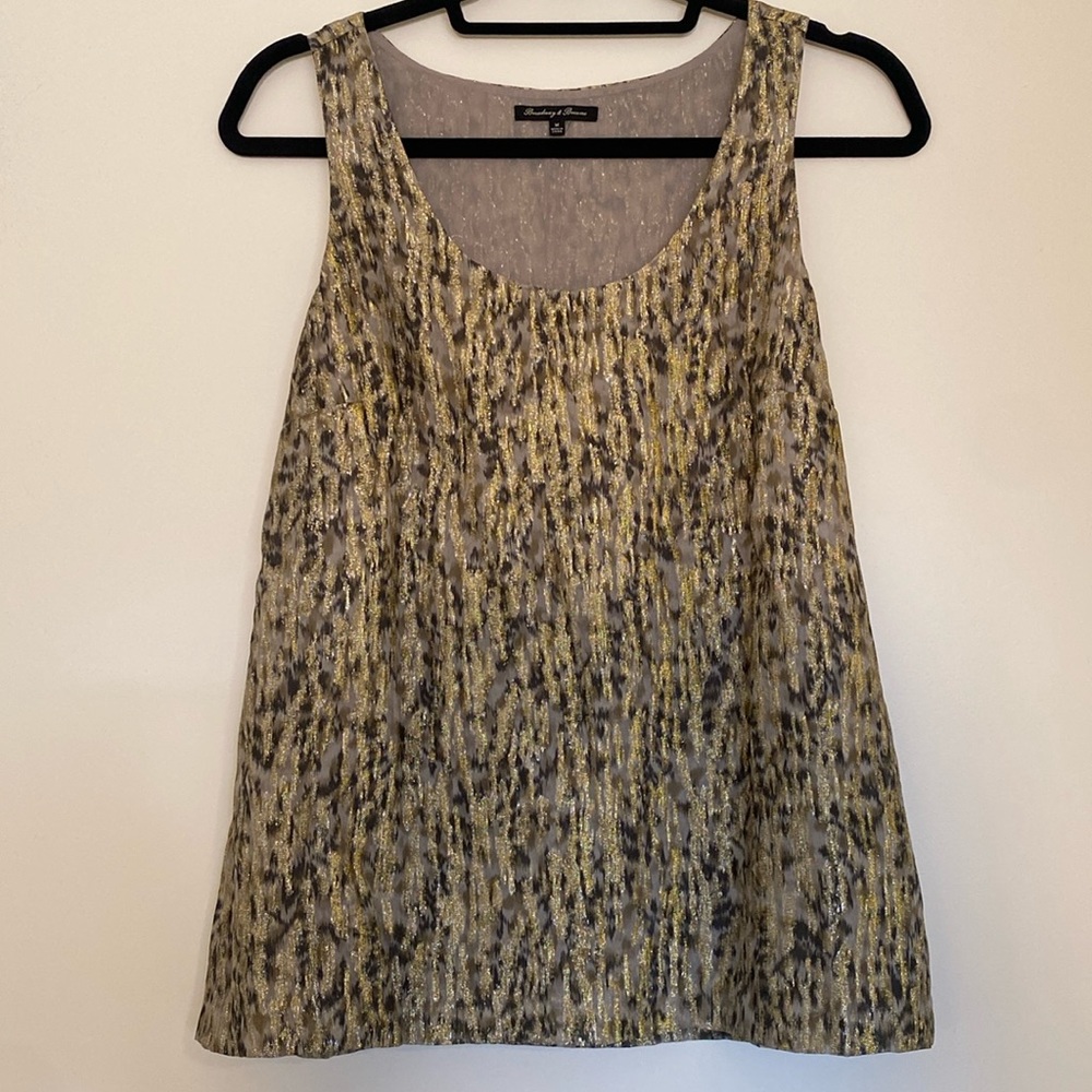 Broadway & Broome Silk metallic blousy tank. Never worn. Size M